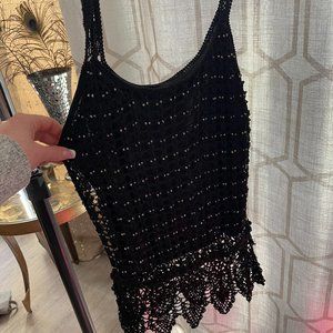 shirt with beads and lace bottom